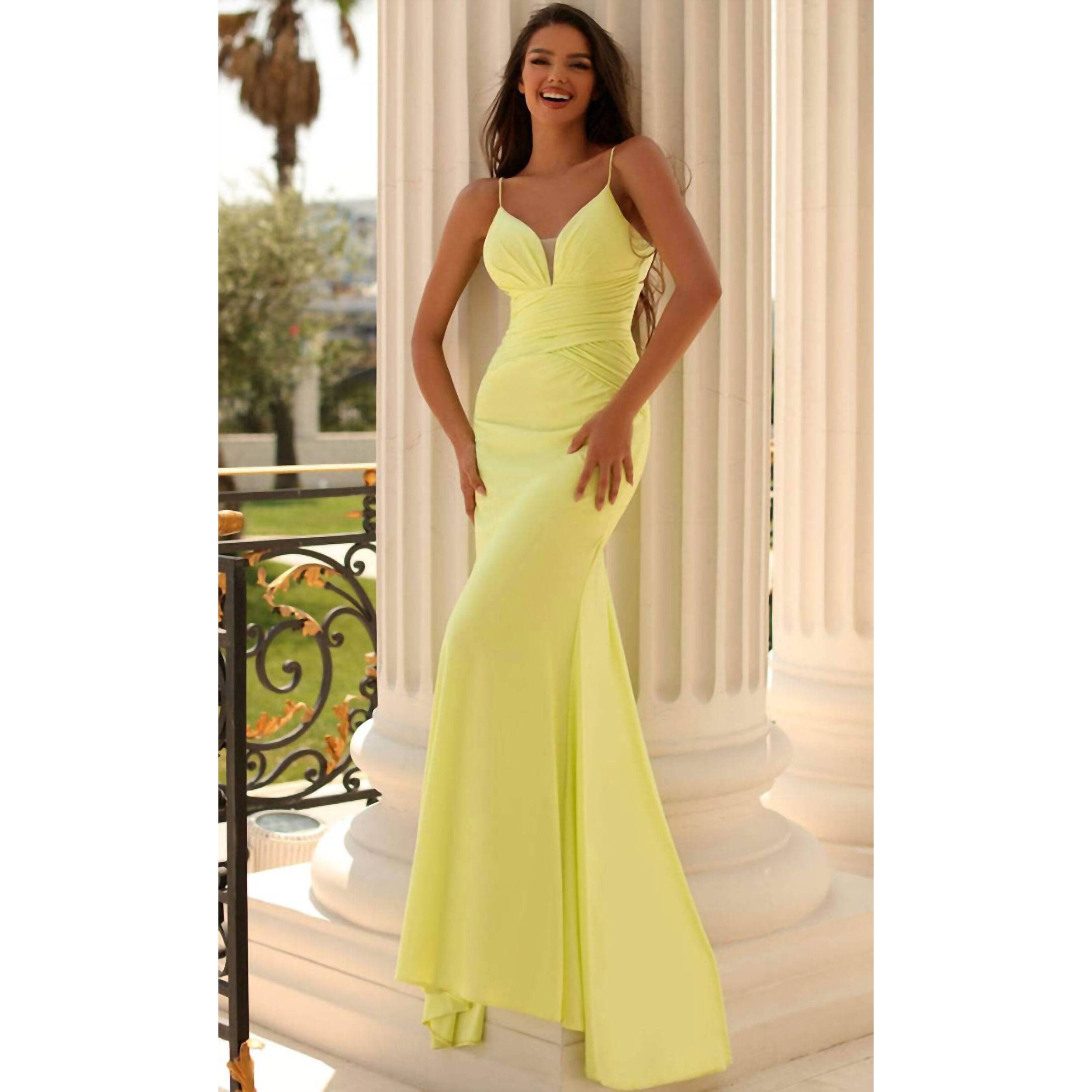 New Clarisse Laced Back Cutout Prom Dress In Lemonade